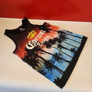 Corona Extra Sunset Palm Tree Graphic Men's Tank Top